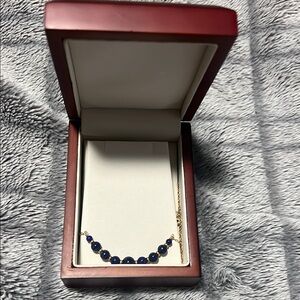 Elegant Blue and Gold Necklace